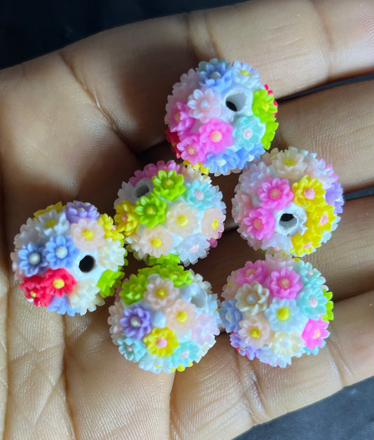 3D colorful flower beads