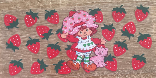 Strawberry Shrotcake Falling Strawberries' ( UV DTF )